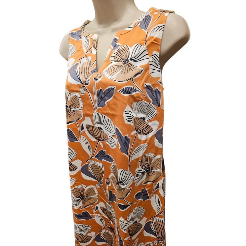 Nine West Floral Orange Sheath Dress Small Size 4 - Picture 3 of 9